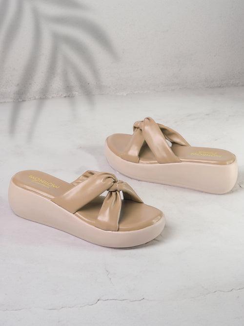 Galima Beige Flatform Heels