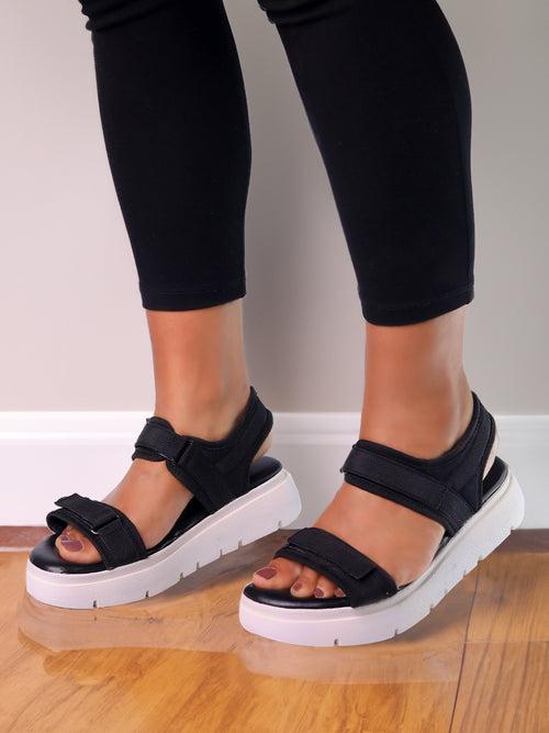 Velina Black Flatform Heels