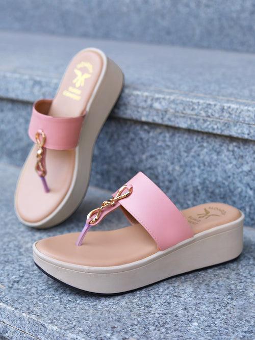 Thelema Pink Flatform Heels