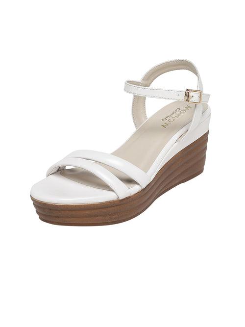 Shamana Off White Wedge Heels