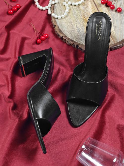 Jax Black Block Heels