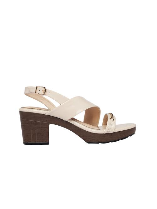 Lydia Beige Block Heels