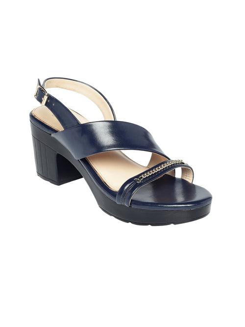 Lydia Navy Blue Block Heels