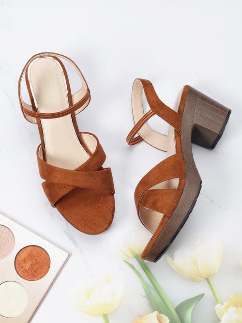 Maria Brown Block Heels