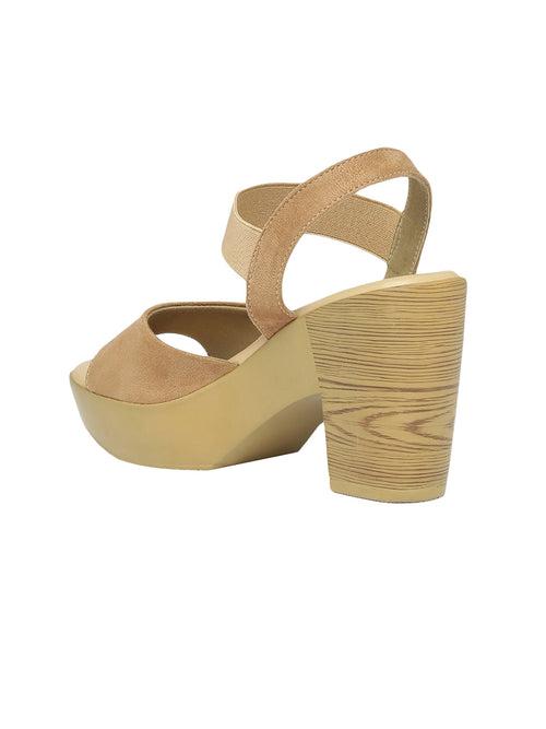 Dhriti Beige Block Heels