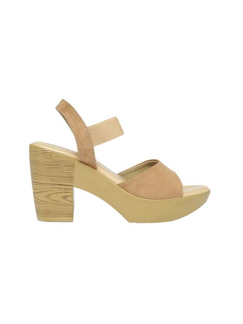 Dhriti Beige Block Heels