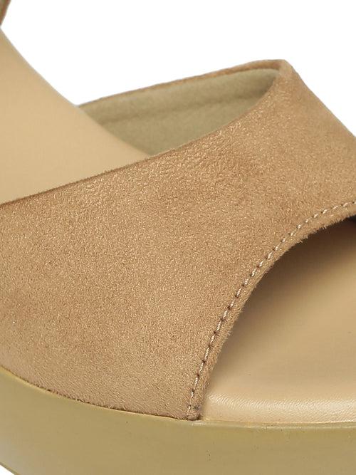 Dhriti Beige Block Heels