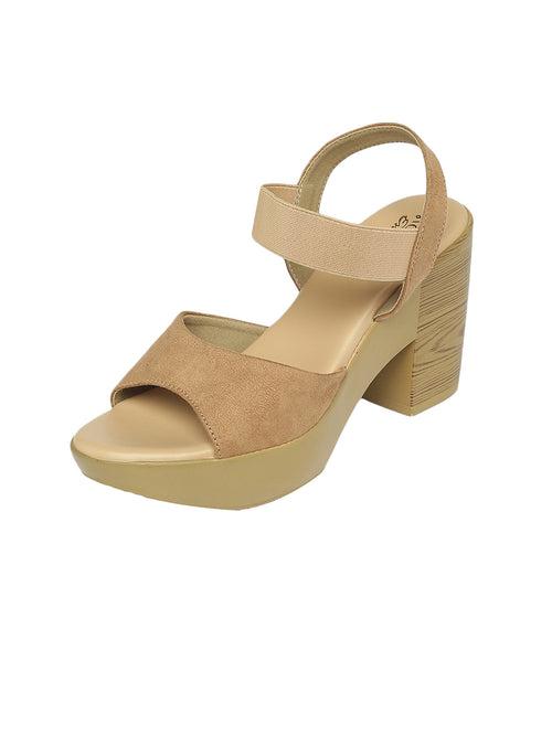 Dhriti Beige Block Heels