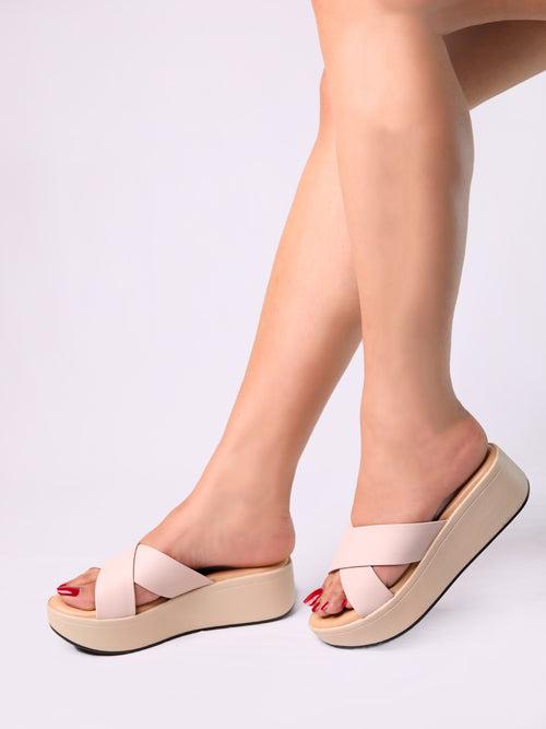 Siya Cream Wedge Heels