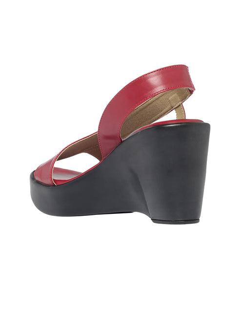 Samaira Maroon Wedge Heels