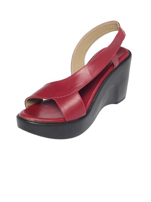 Samaira Maroon Wedge Heels