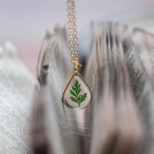 Glitzy Wild Fern Necklace