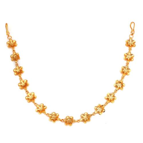 Flower Line Shish Patti Cum Necklace