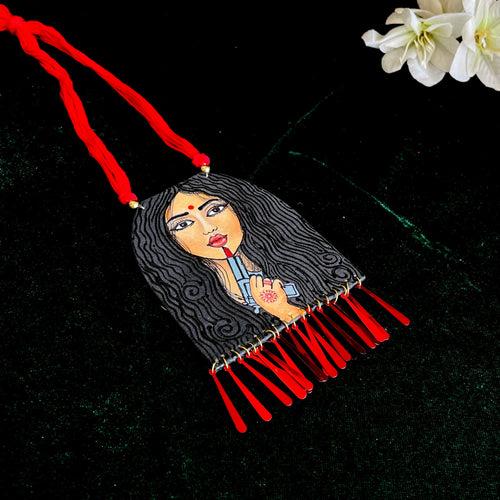 Womaniya Handpainted Necklace code - 004