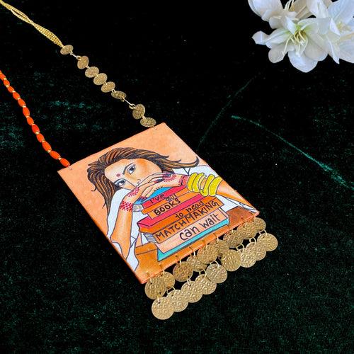 Womaniya Handpainted Necklace code - 006