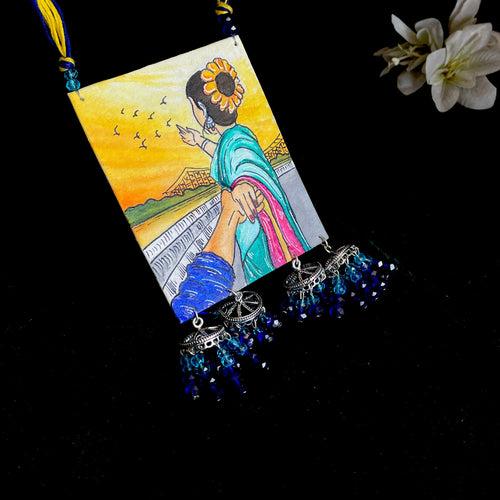 Womaniya Handpainted Necklace code - 007