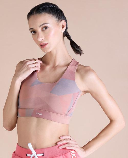 Fashionable Strappy Sports Bra with Removable Pads