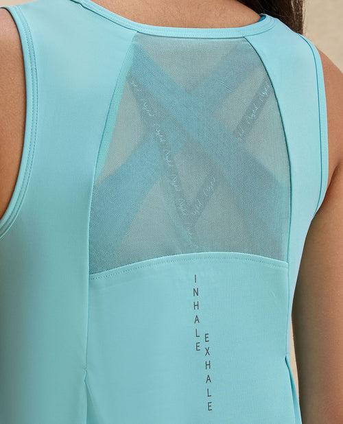 Nykd By Nykaa Quick Dry Longline Workout Tank Top -NYK032-Turquoise