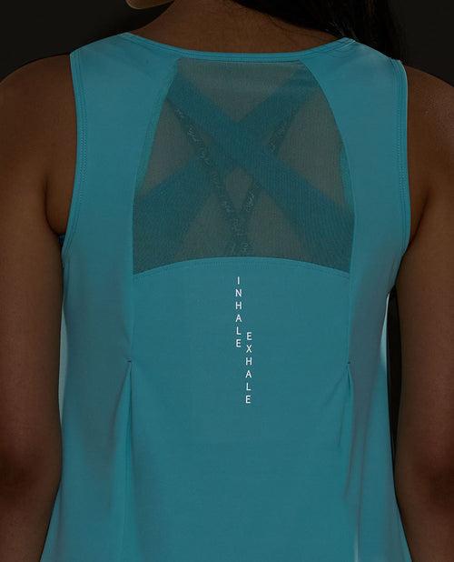 Nykd By Nykaa Quick Dry Longline Workout Tank Top -NYK032-Turquoise