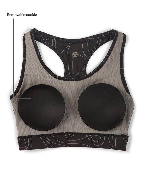 Nykd All Day On-Trend Sports Bra With Keyhole Back - NYK082 - Doodle Black Print