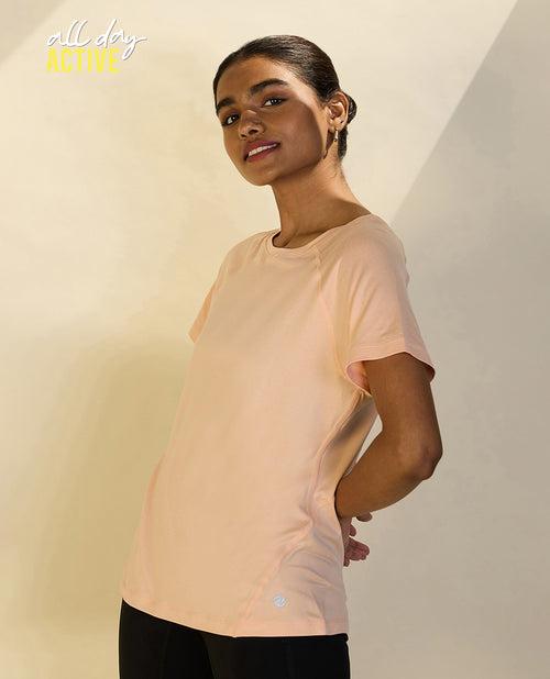 Nykd All Day Sun Protect Tee - NYK296 - Peach parfait melange