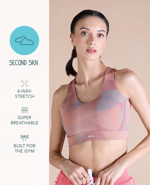 Fashionable Strappy Sports Bra with Removable Pads