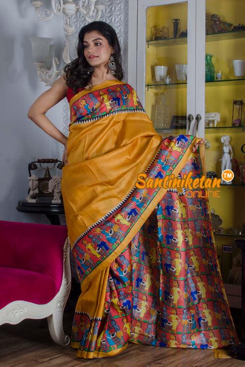 Pure Tussar Patachitra Saree SN20223719