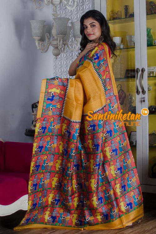 Pure Tussar Patachitra Saree SN20223719