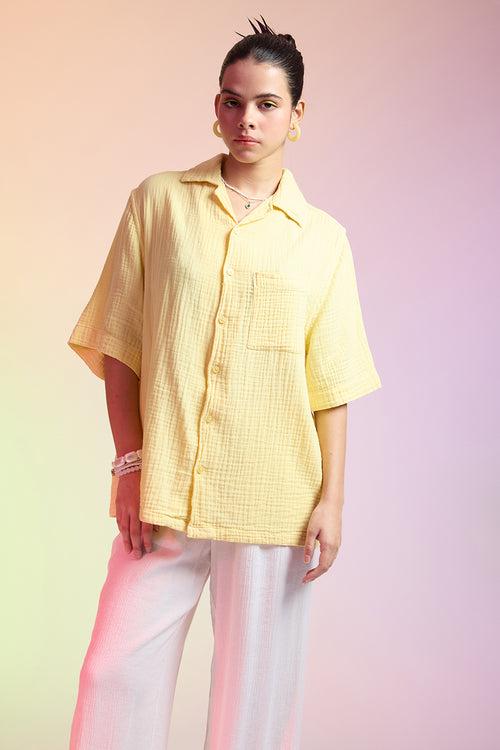 BREEZY RELAXED YELLOW SHIRT