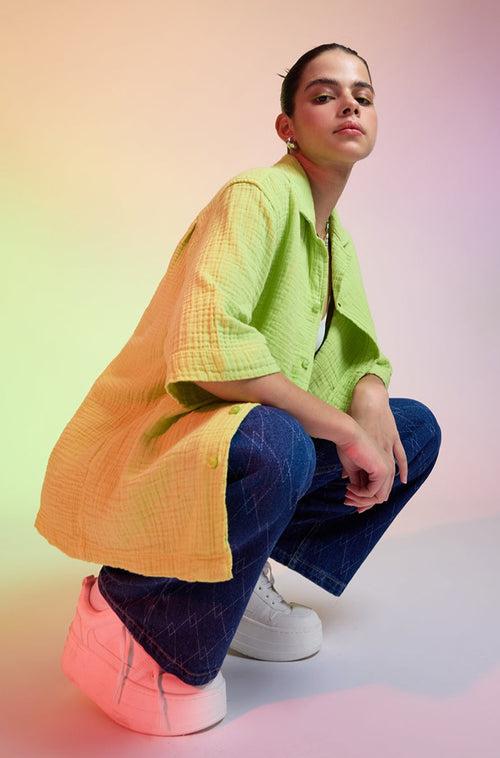 BREEZY RELAXED LIGHT GREEN SHIRT