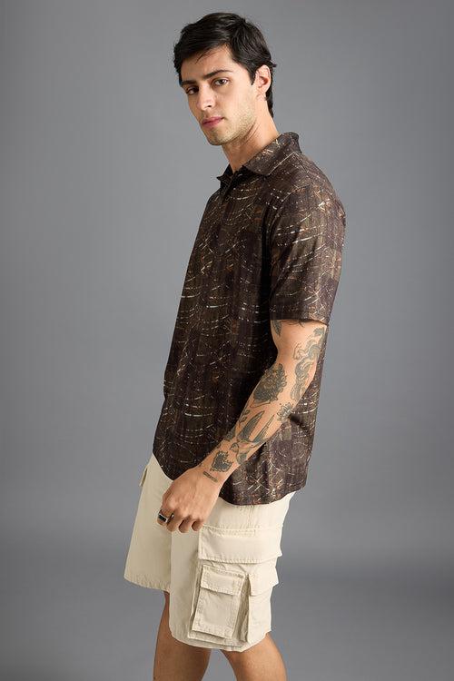 SAFARI PRINT POLO T-SHIRT