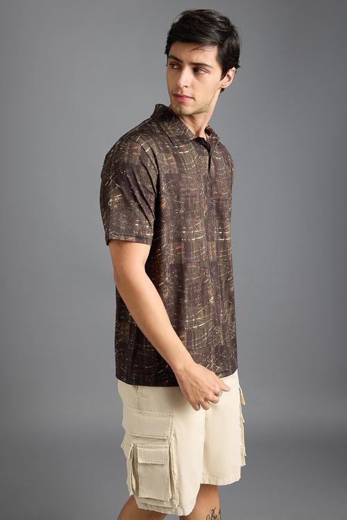 SAFARI PRINT POLO T-SHIRT