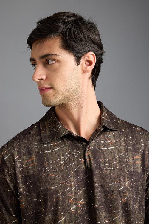 SAFARI PRINT POLO T-SHIRT