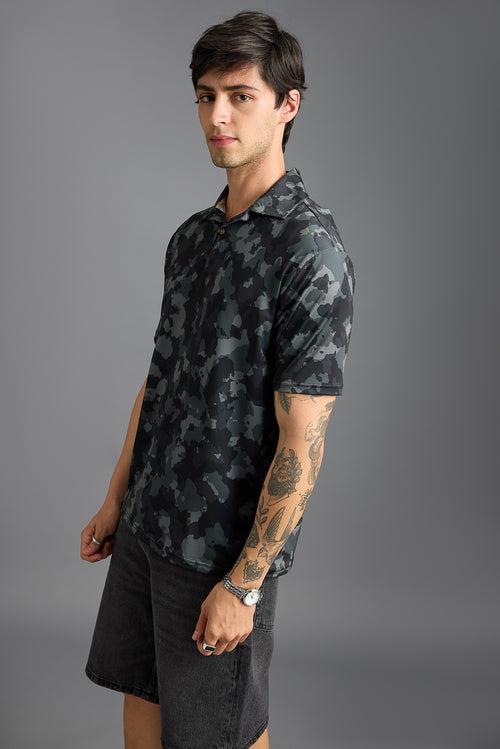 CAMO PRINT POLO T-SHIRT