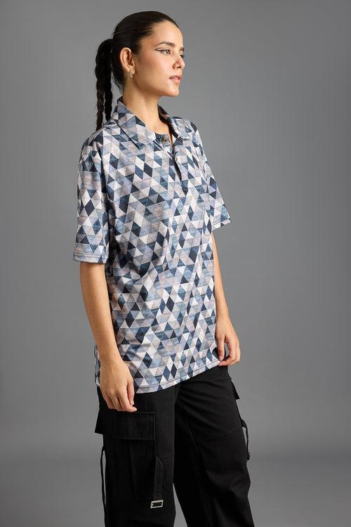 PRISM PRINT WOMEN'S POLO T-SHIRT