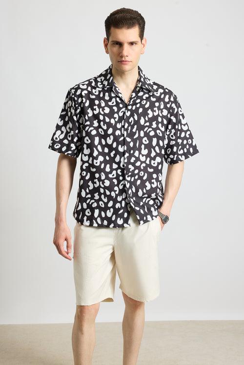 COW PRINT MEN'S RESORT SHIRT