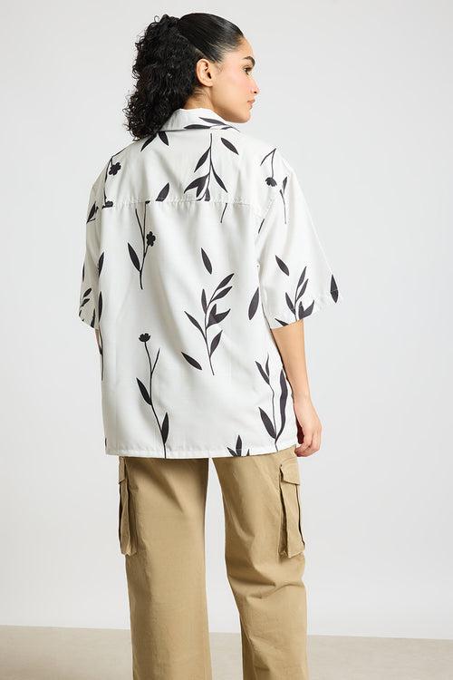 PETALS PRINTED WOMEN'S RESORT SHIRT