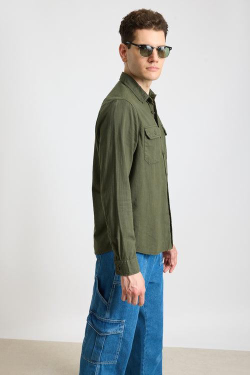 BLAZE OLIVE SOLID MEN'S SHIRT