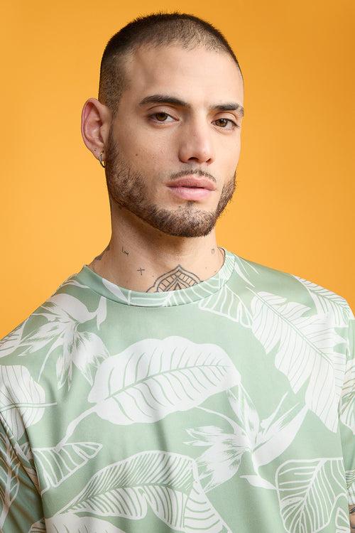 Printed Men's T-Shirt- Leaves