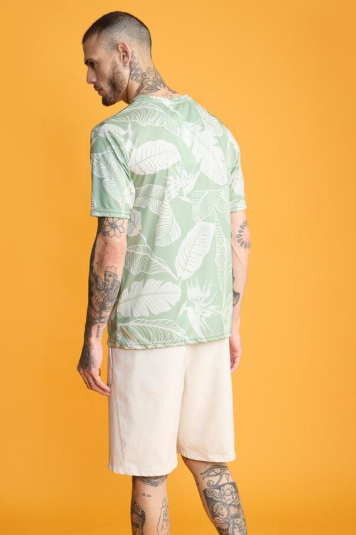 Printed Men's T-Shirt- Leaves