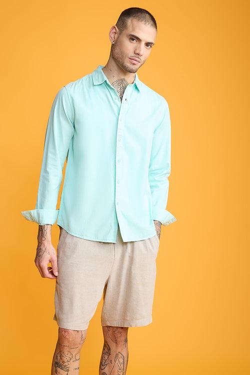 EASY TWILL MINT MEN'S REGULAR FIT SHIRT