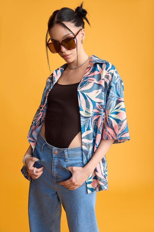 FLOPPY PRINTED WOMEN'S RESORT SHIRT