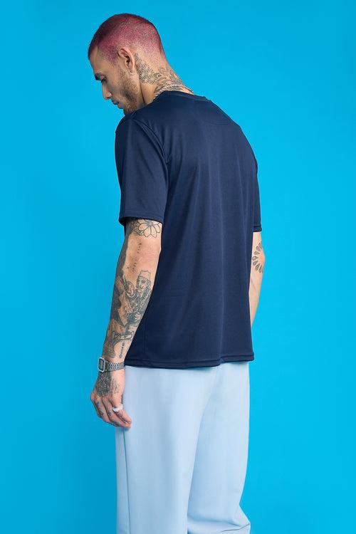 Printed Men's T-Shirt- Navy Blue