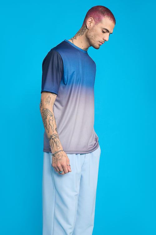 AOP MEN'S T-SHIRT- BLUE GRADIENT