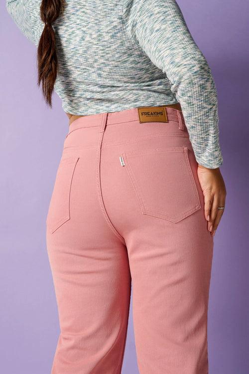 Faint Pink Curve Straight Fit Jeans