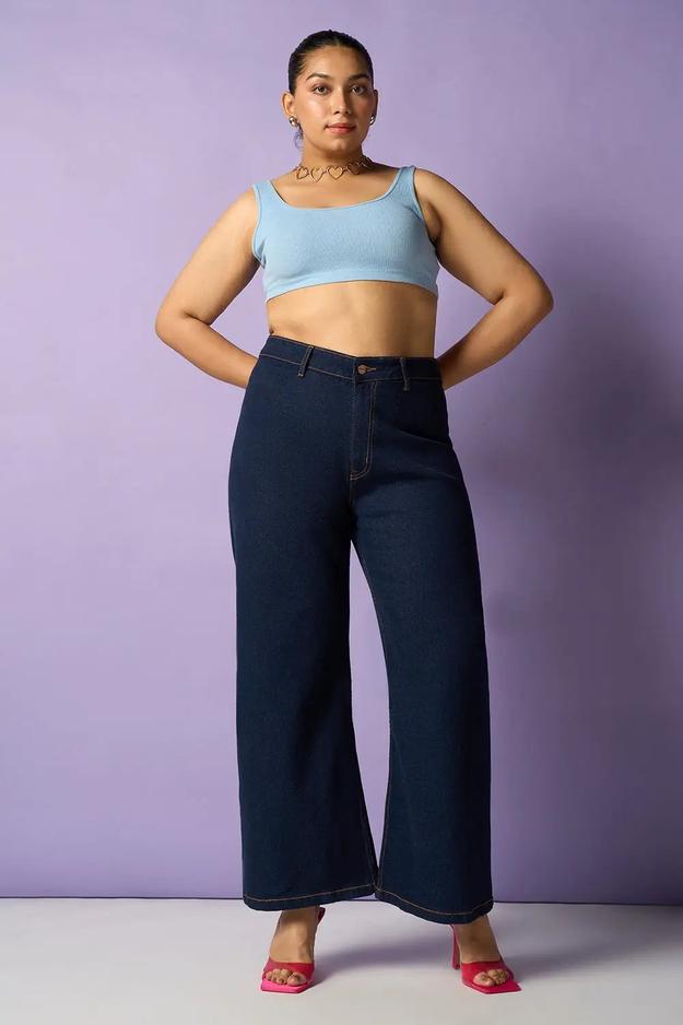 Intense Indigo Curve Retro Flare Fit Stretch Jeans