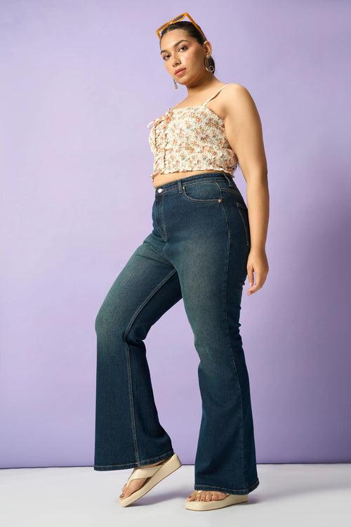 Dreamy Blue Curve Bootcut Jeans