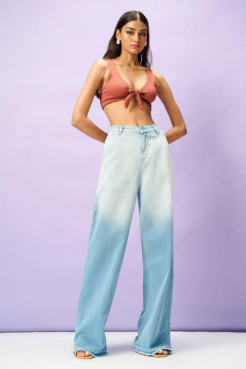 Blue Depths Ombre Wide Leg Jeans