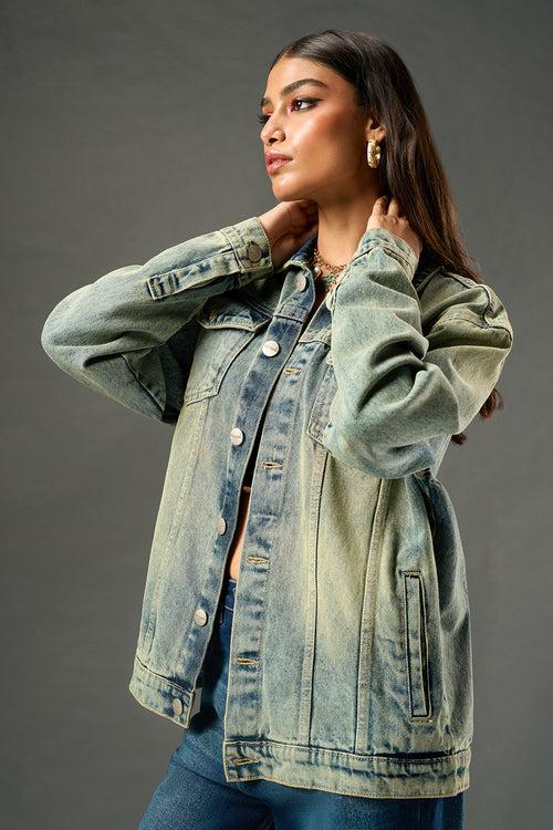 Urban Swirl Women's Denim Trucker Jacket