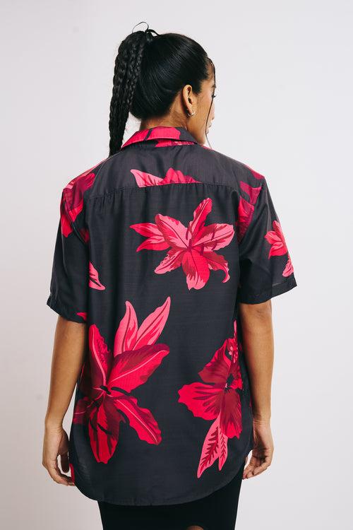 WOMEN'S HIBISCUS PRINT SHIRT